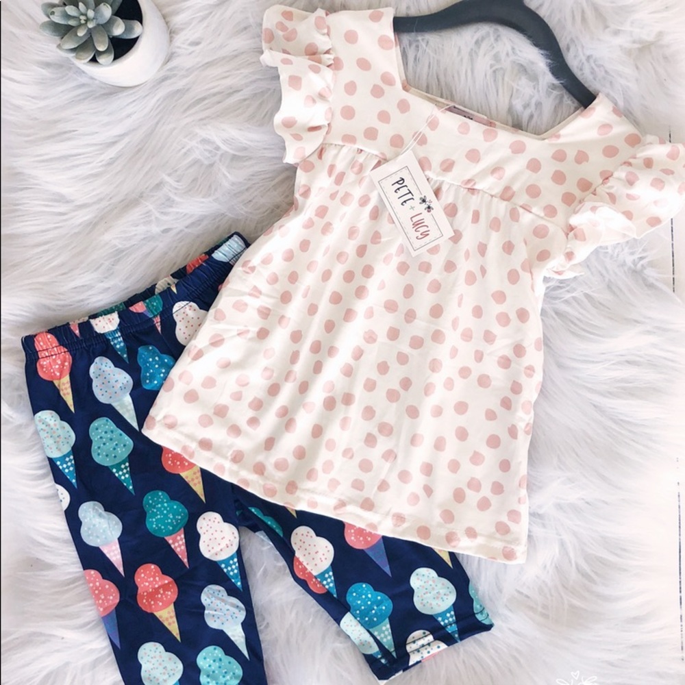 NWT 4T Ice Cream Capri Set